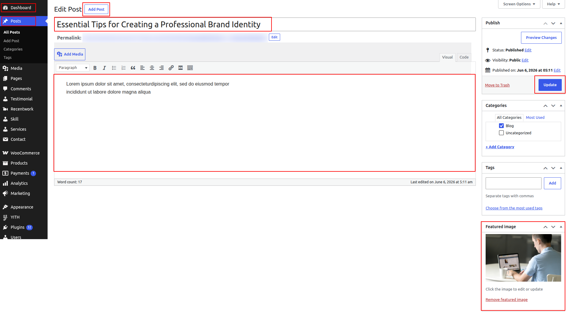 Blog Settings