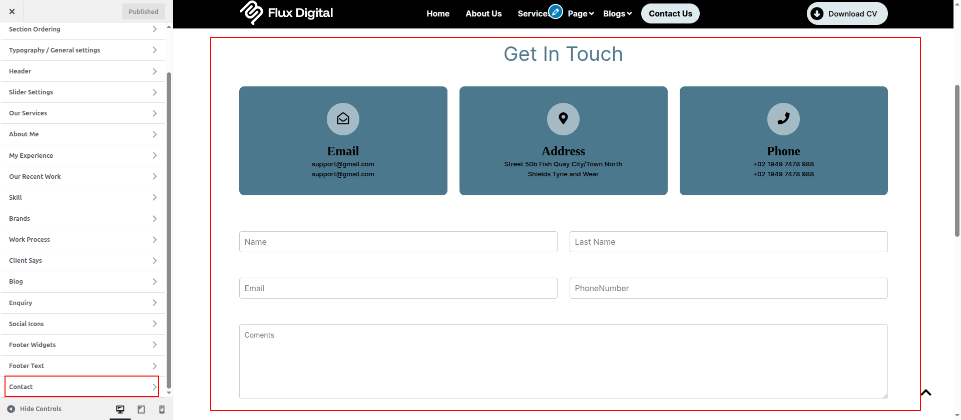 Contact Page
