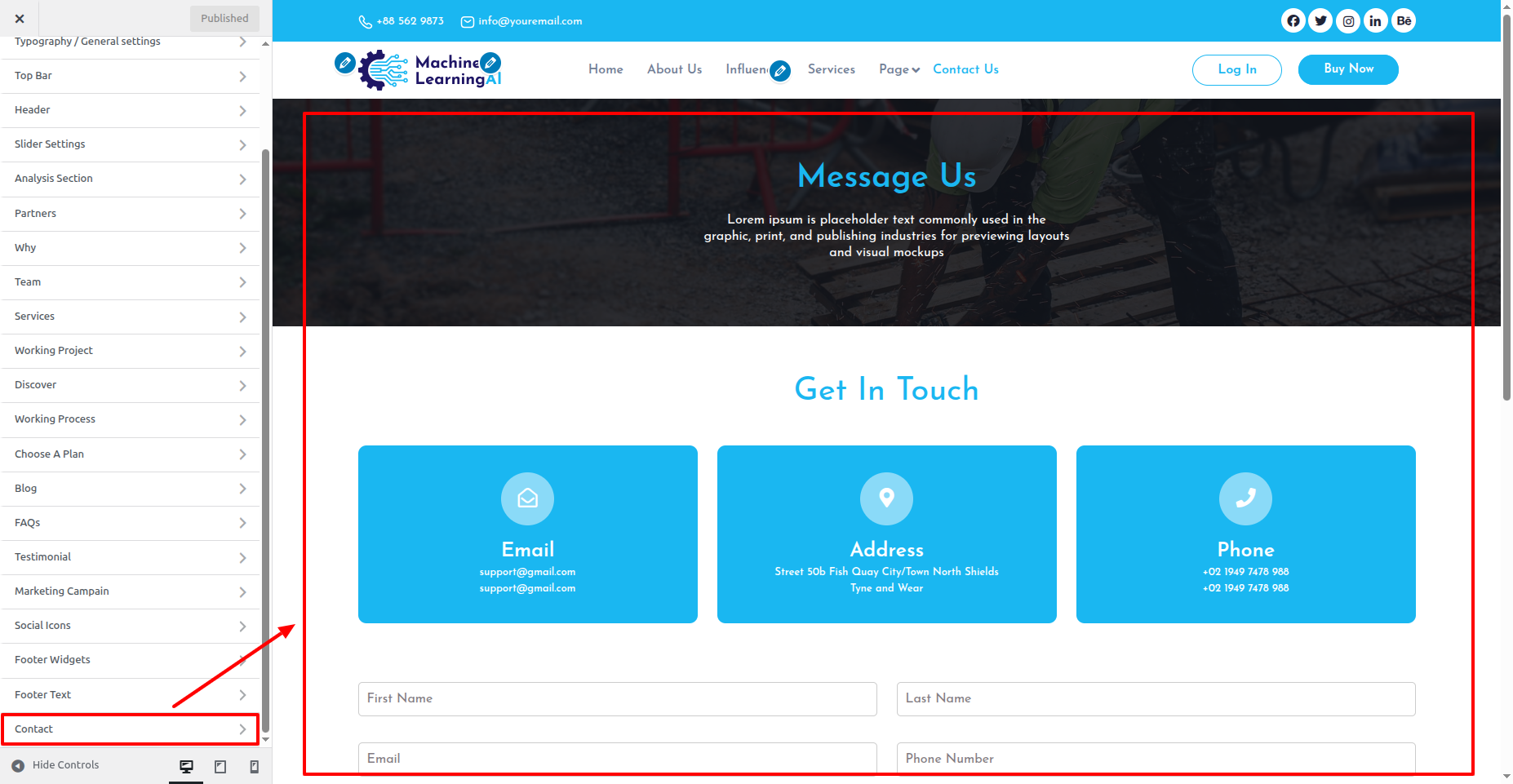 Contact Page