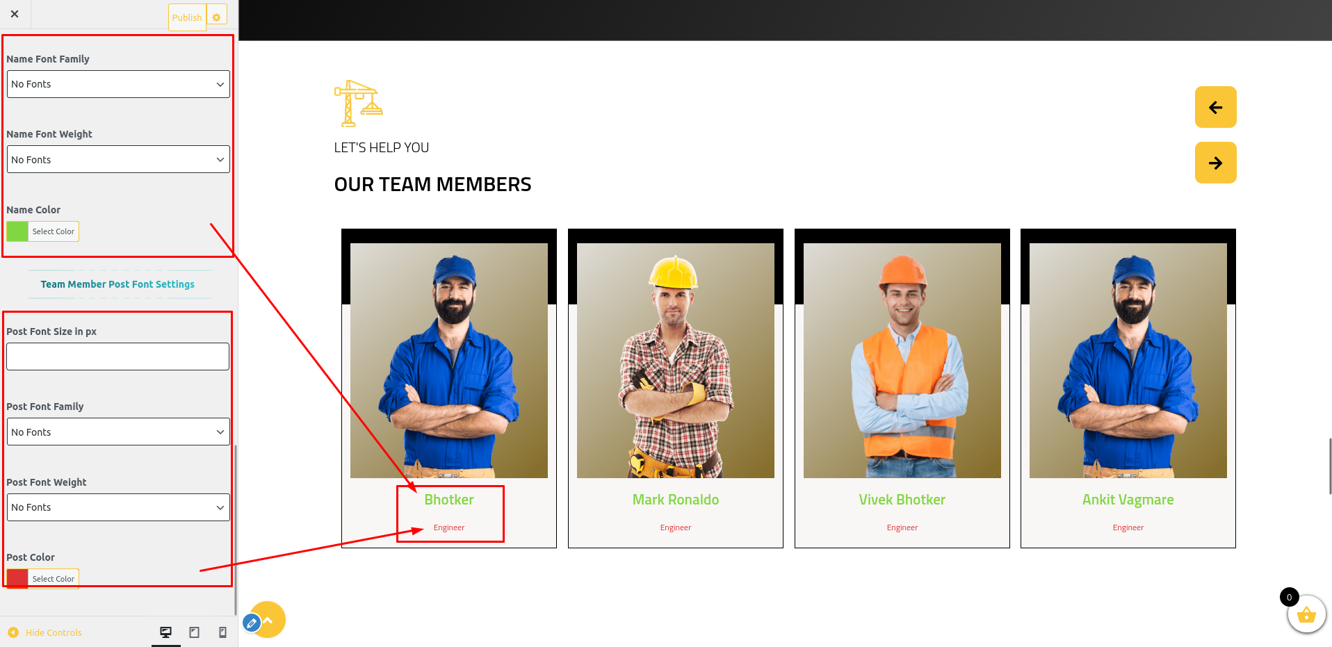 Our Team Members Section