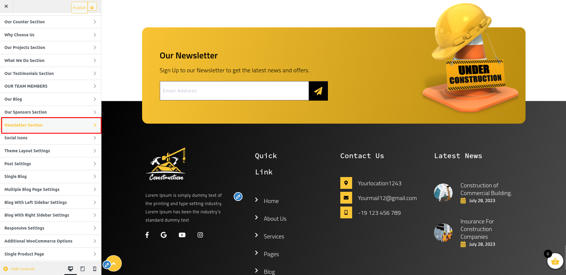 Newsletter Section