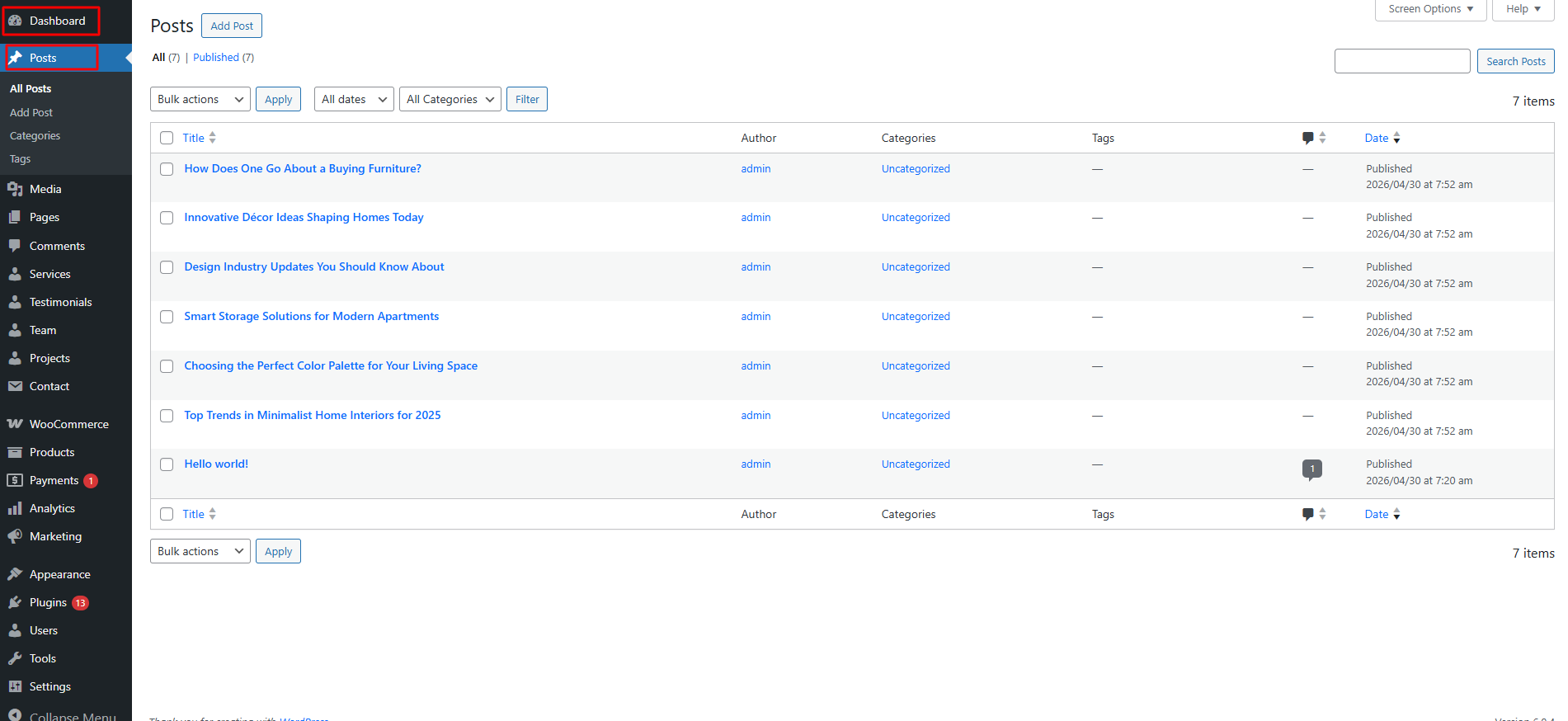 Blog Settings