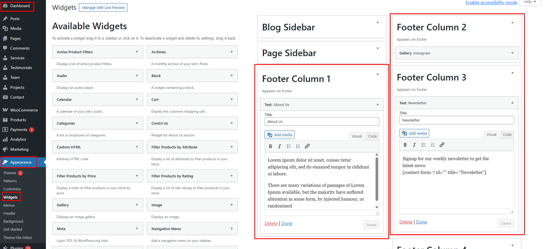 Footer Section