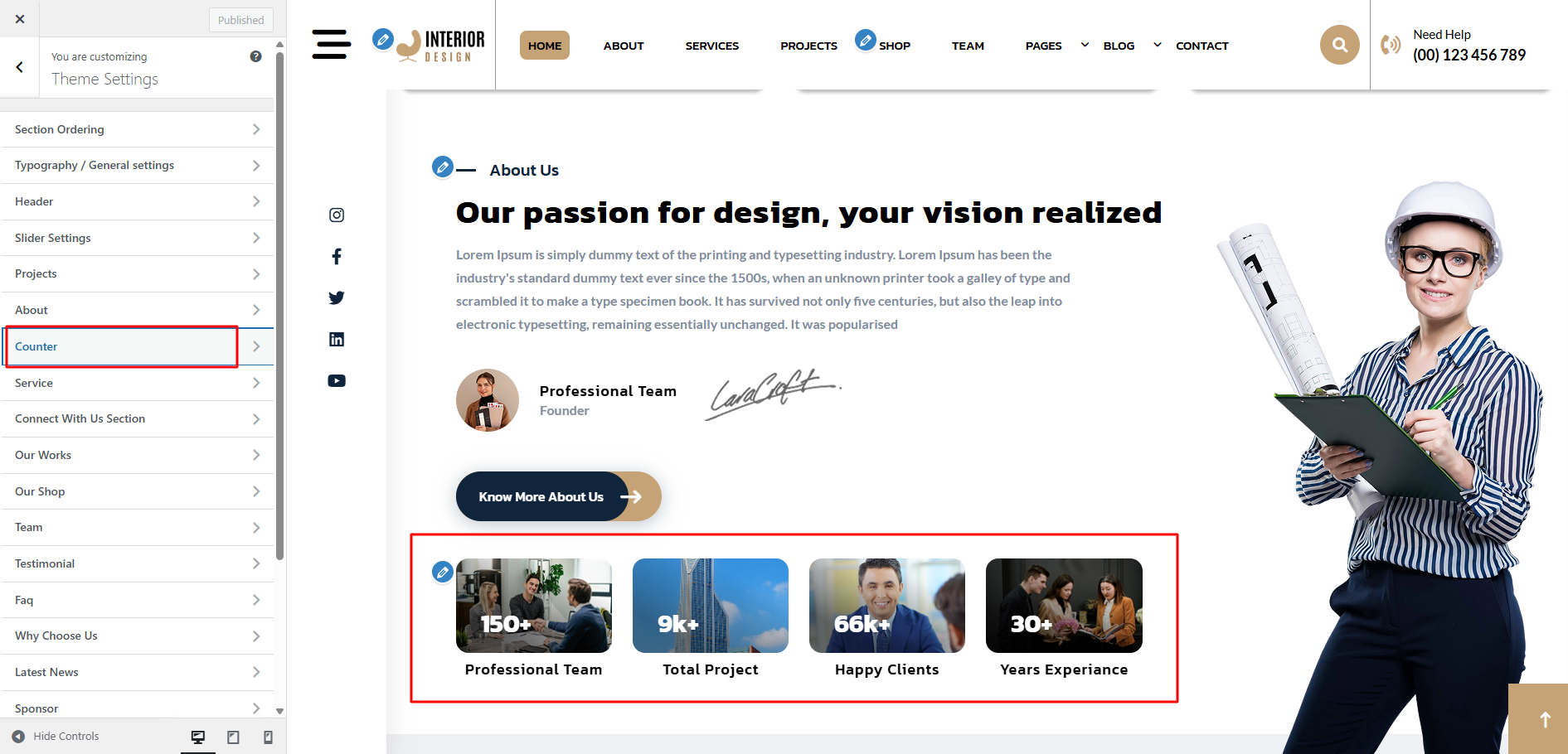 Records Customizer Settings