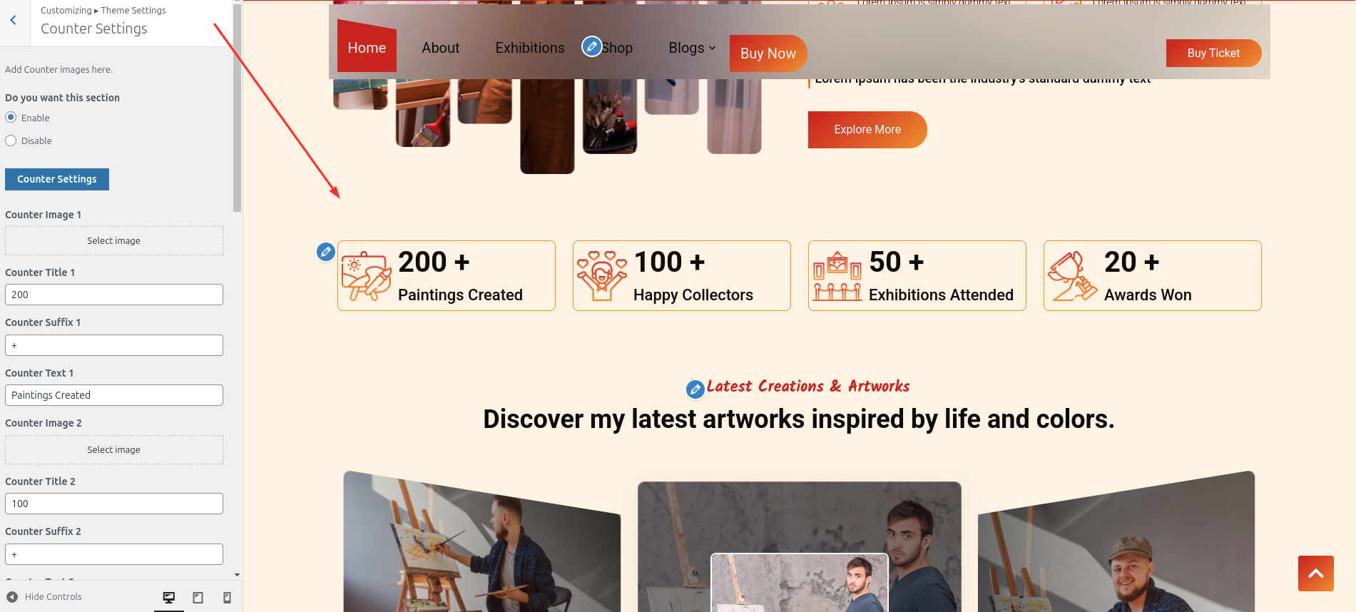 About Customizer Settings