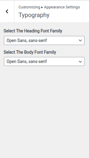 Font Setting for Font