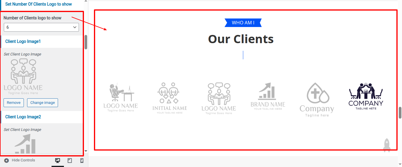 Clients Logo Customizer Settings