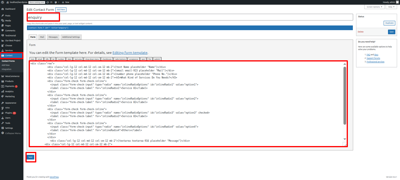 Newsletter Customizer Settings