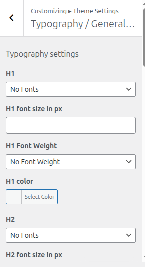 Font Setting for Font
