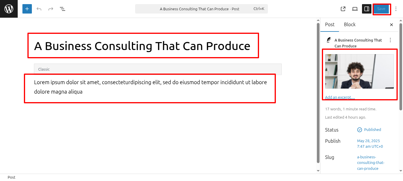 Blog Customizer Settings