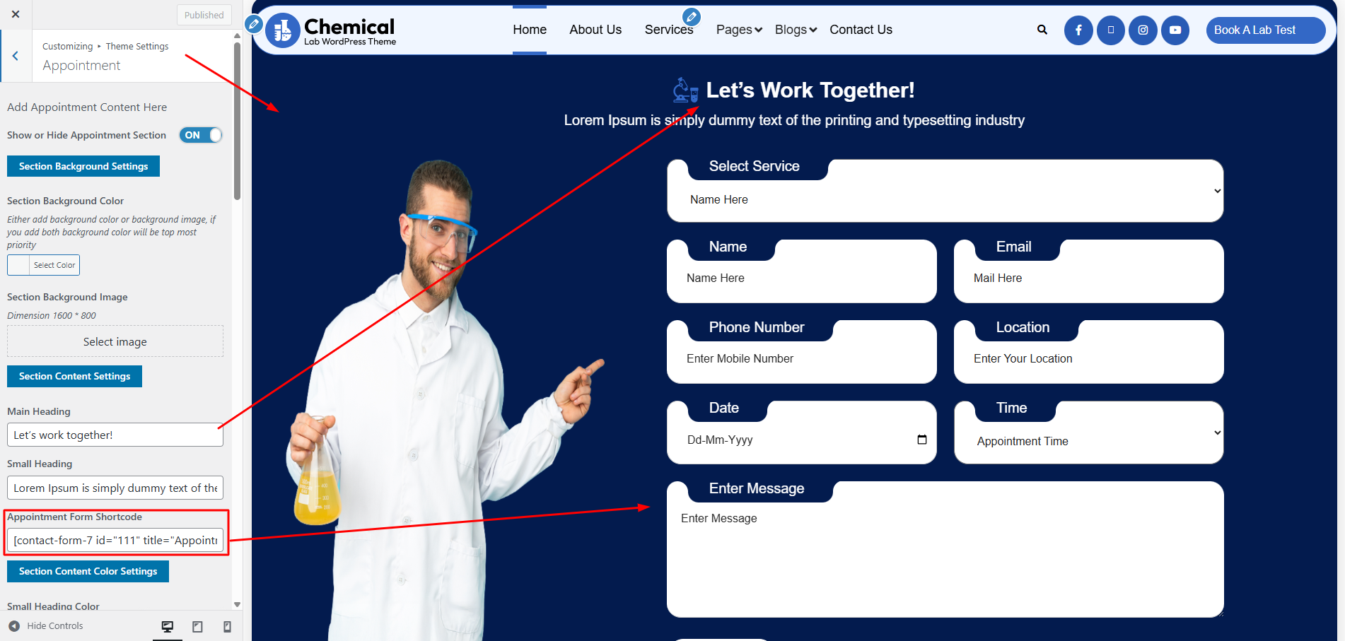Appointment Form Settings