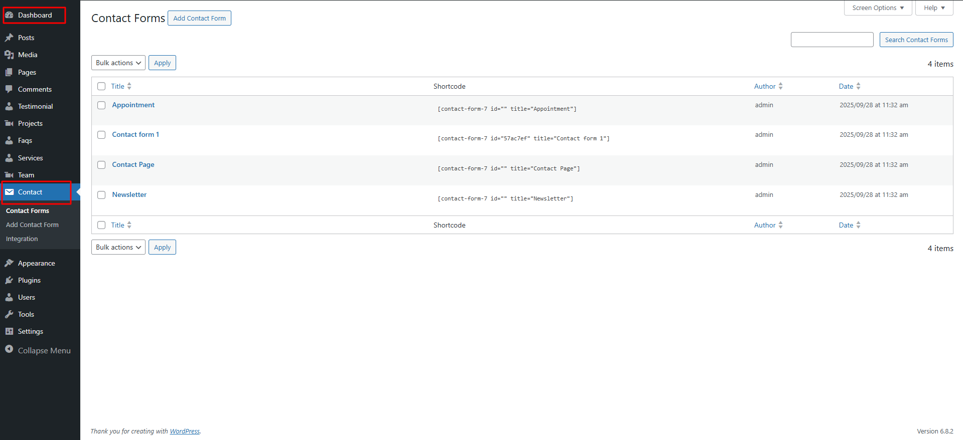 Newsletter Form Settings