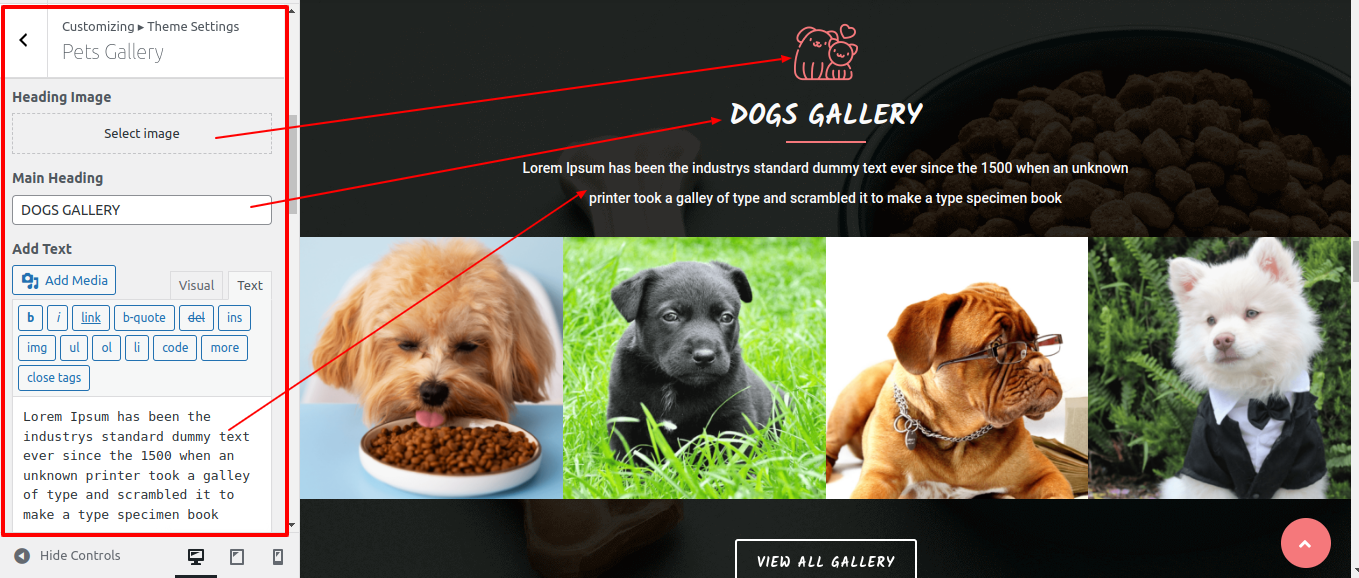 Pets Gallery Section