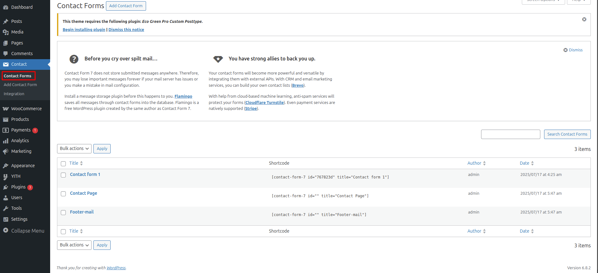 Newsletter Form Settings