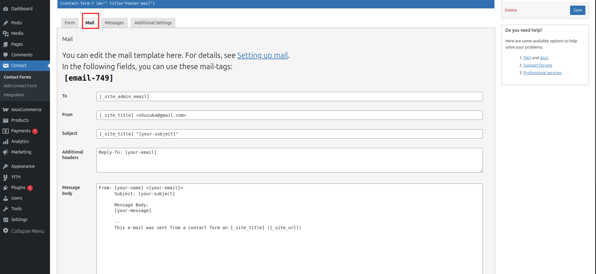 Newsletter Form Settings
