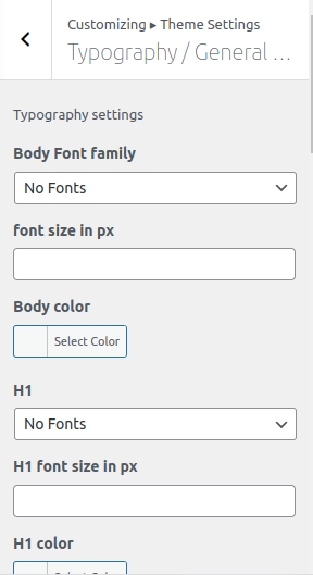 Font Setting for Font