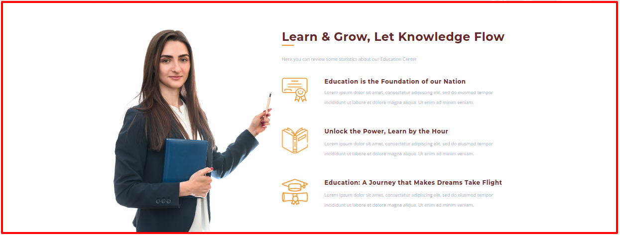 Learn And Grow Section