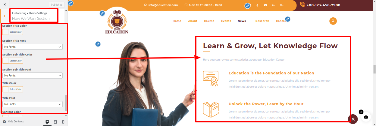 Learn And Grow Section