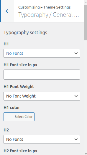 Font Setting for Font