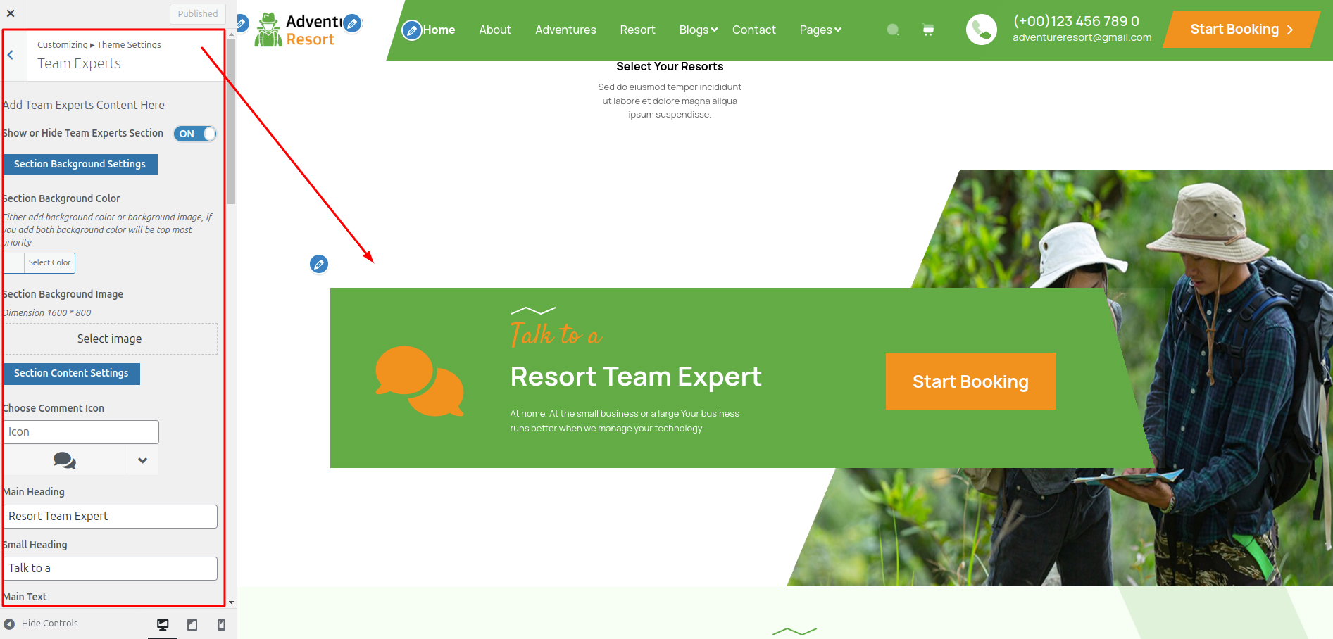 Consulation Customizer Settings