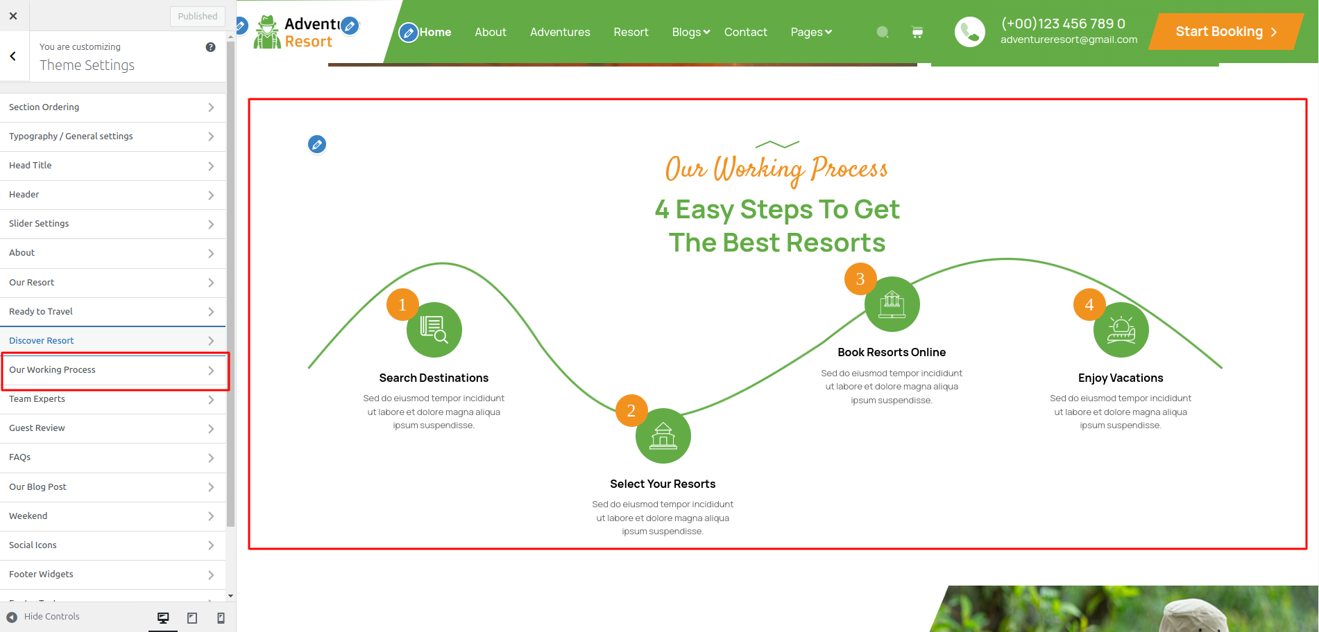 Our Working Process Settings