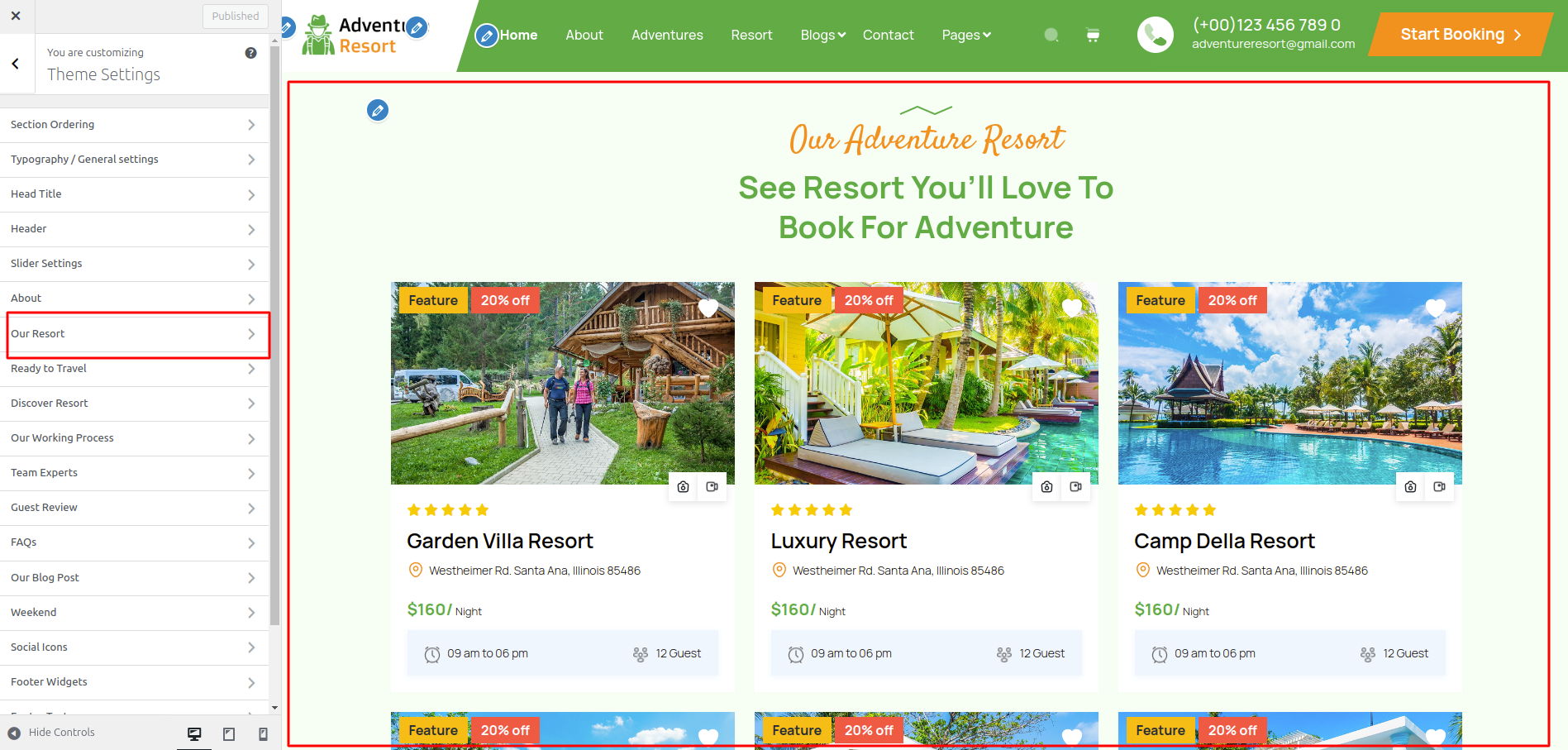 Our Adventure Resort Setup