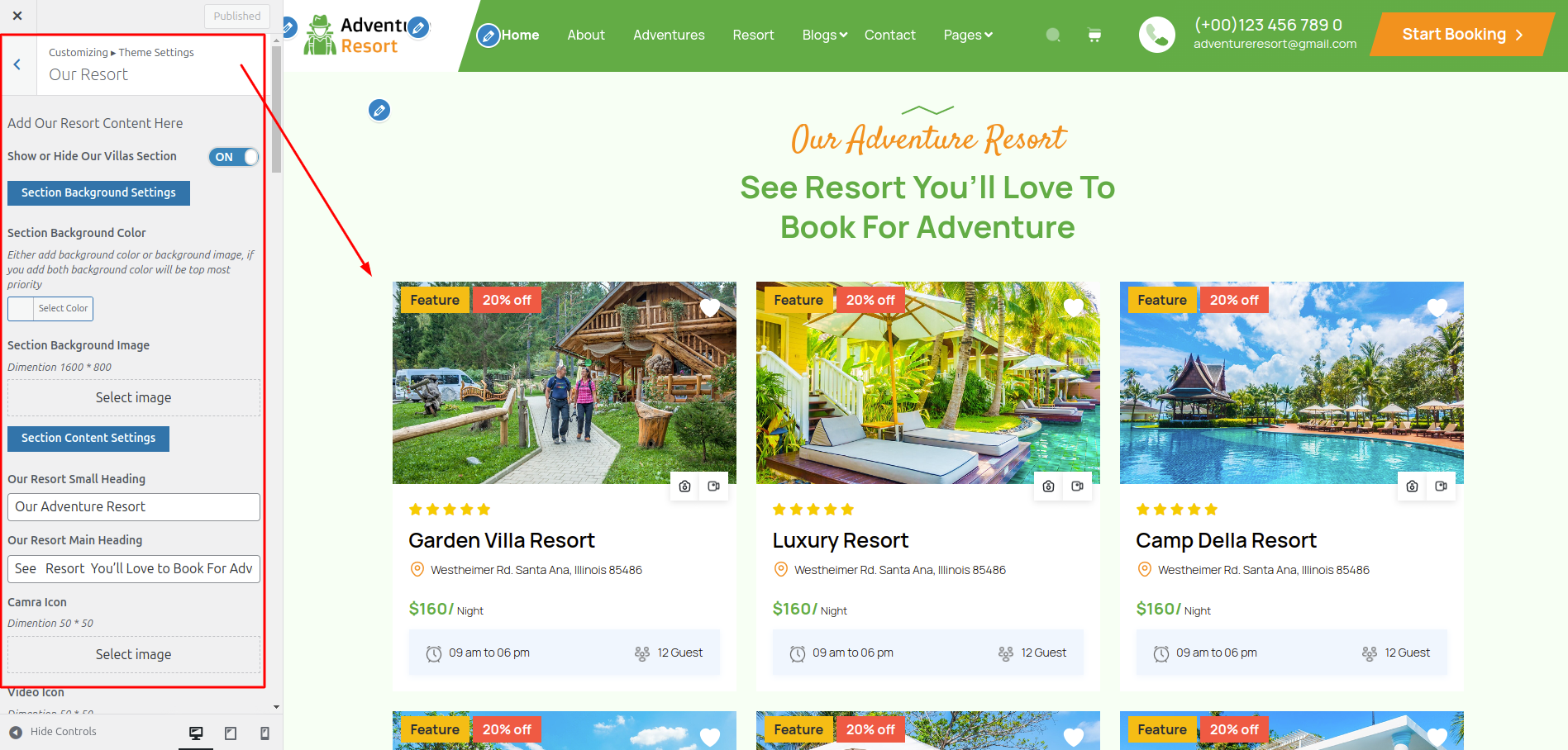 Our Adventure Resort Setup