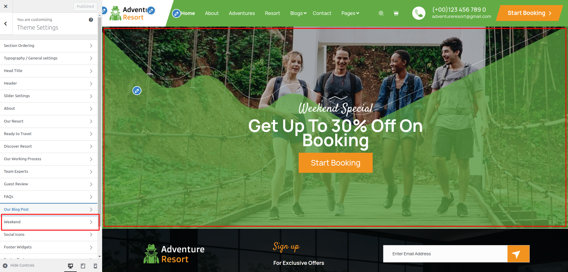 Weekend Special Settings