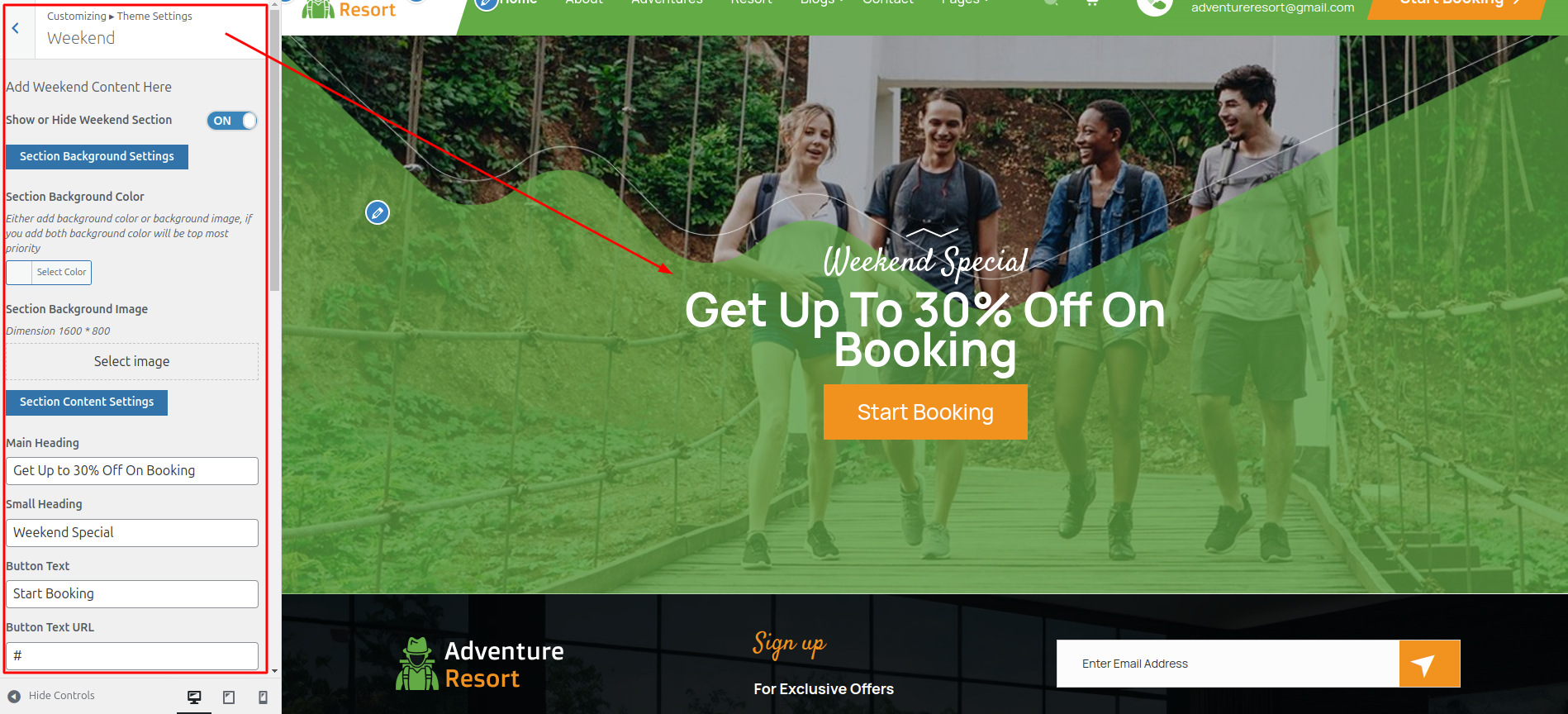 Weekend Special Settings