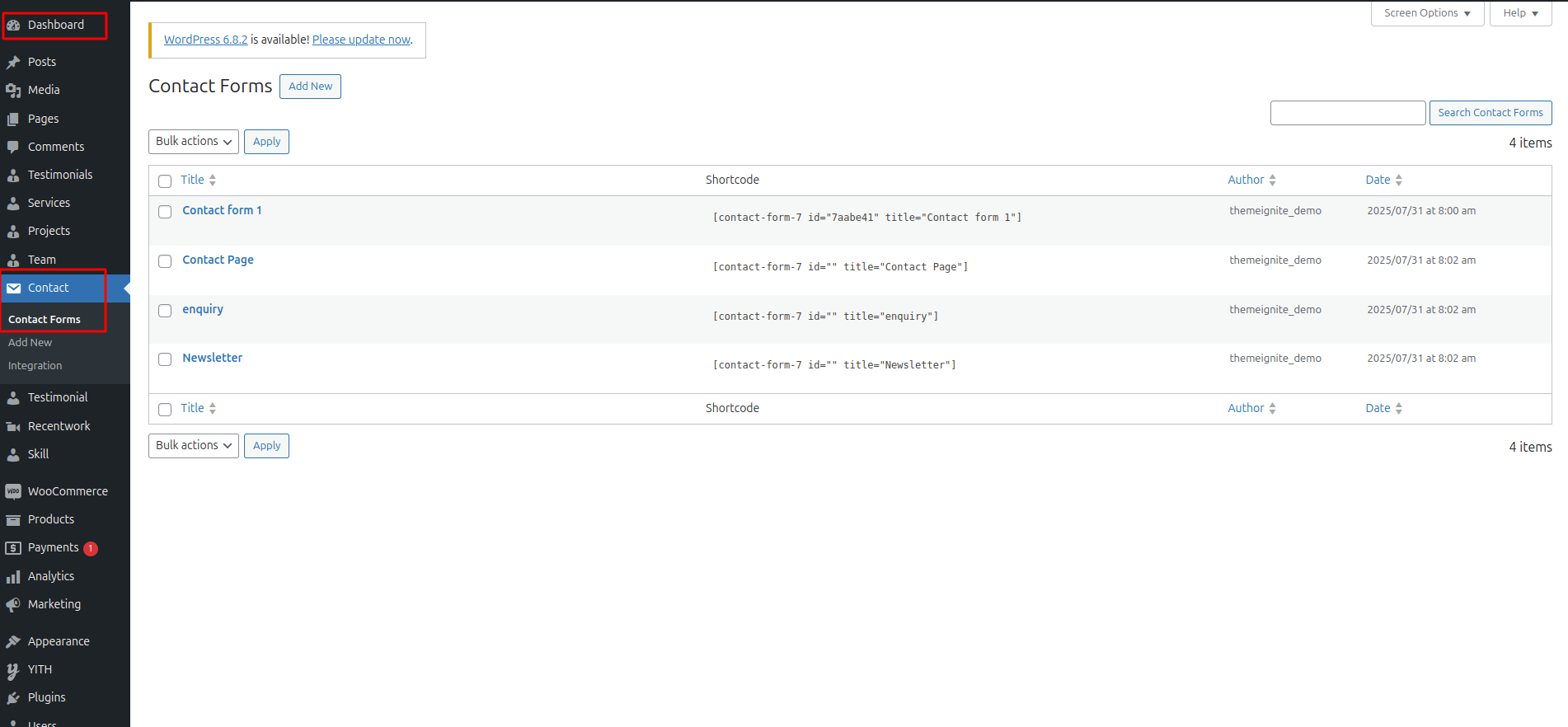Newsletter Form Settings