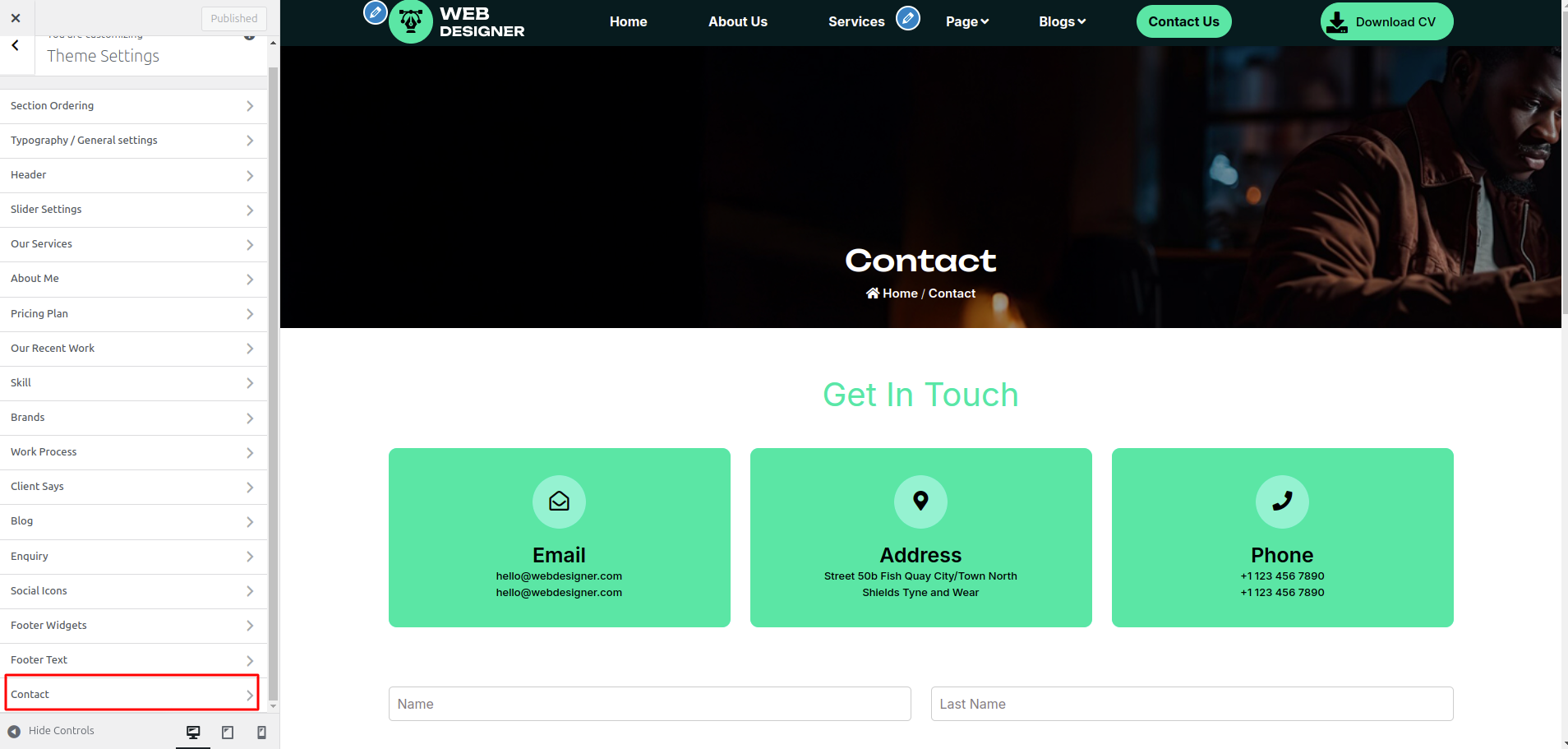 Contact Page