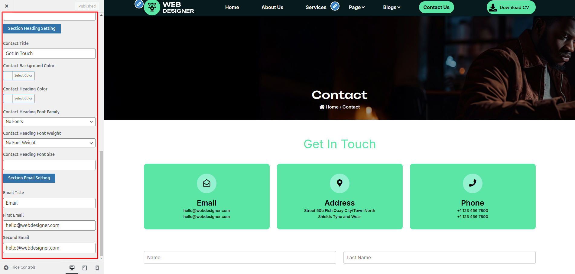 Contact Page