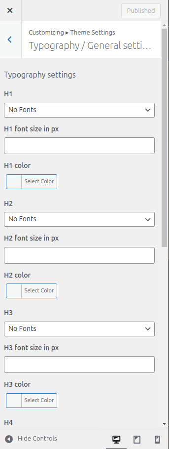 Font Setting for Font