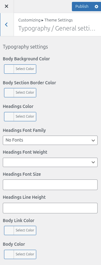 Font Setting for Font