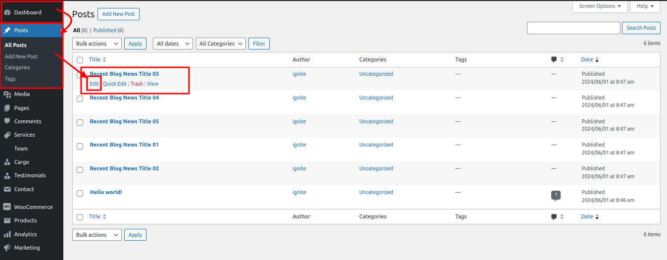 Our Blog Customizer Settings