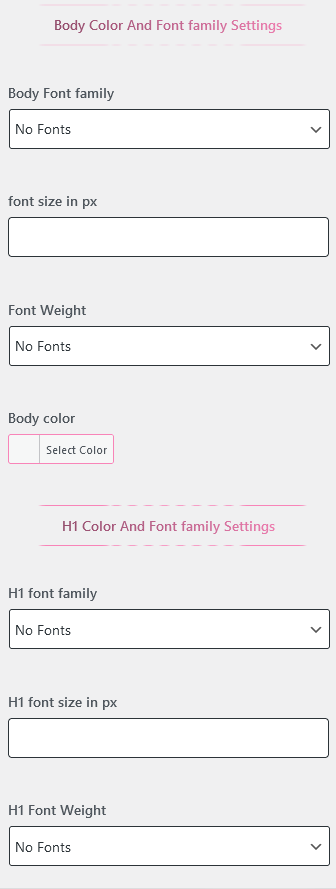 Font Setting for Font