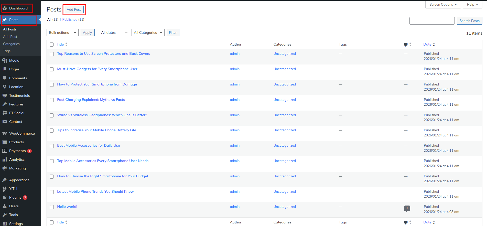 Blog Settings