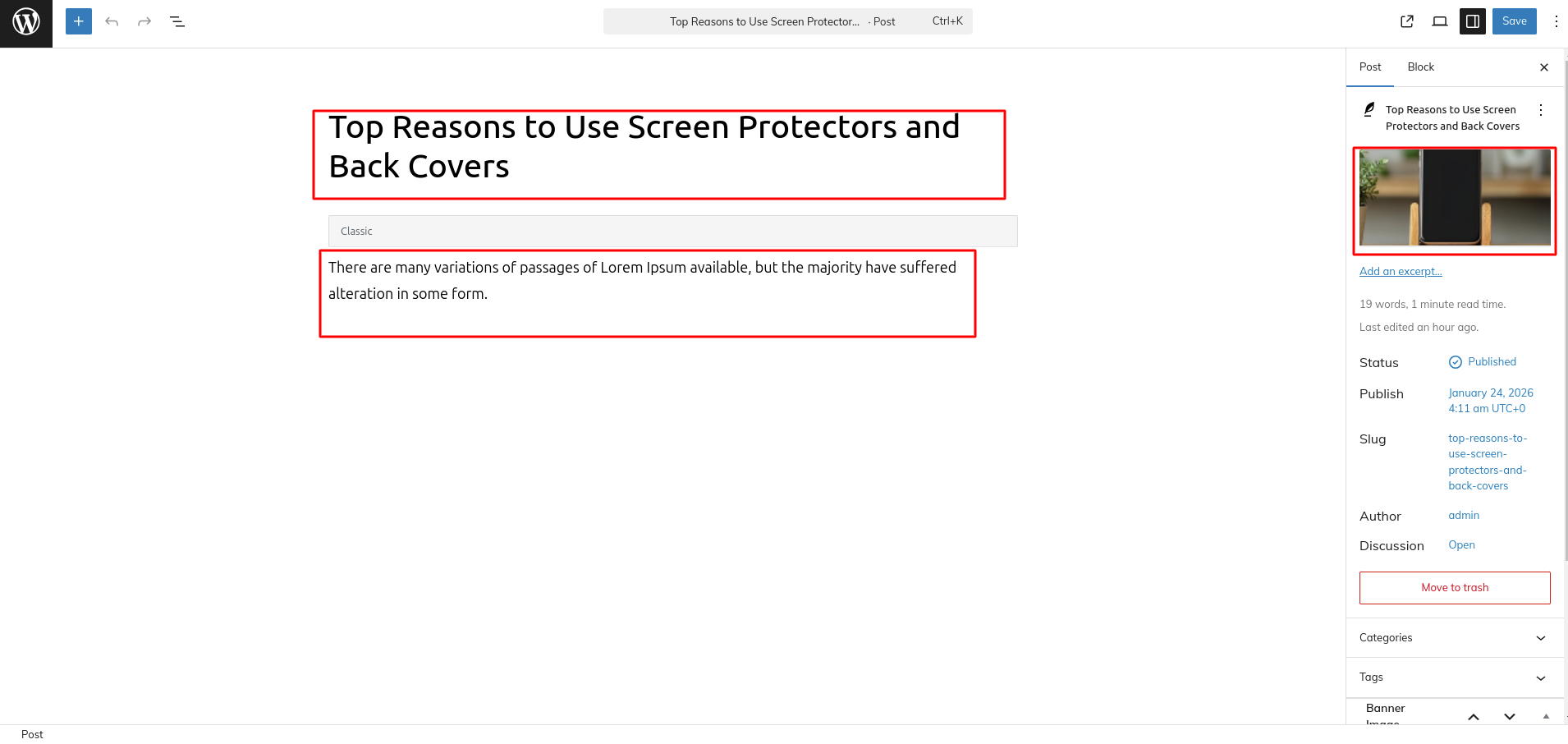 Blog Settings
