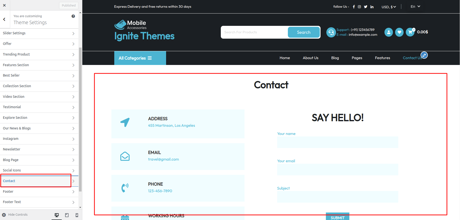 Contact Page
