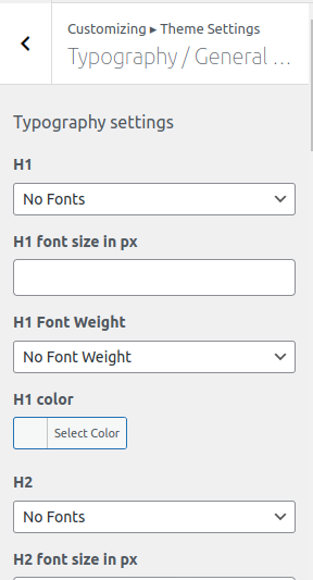 Font Setting for Font