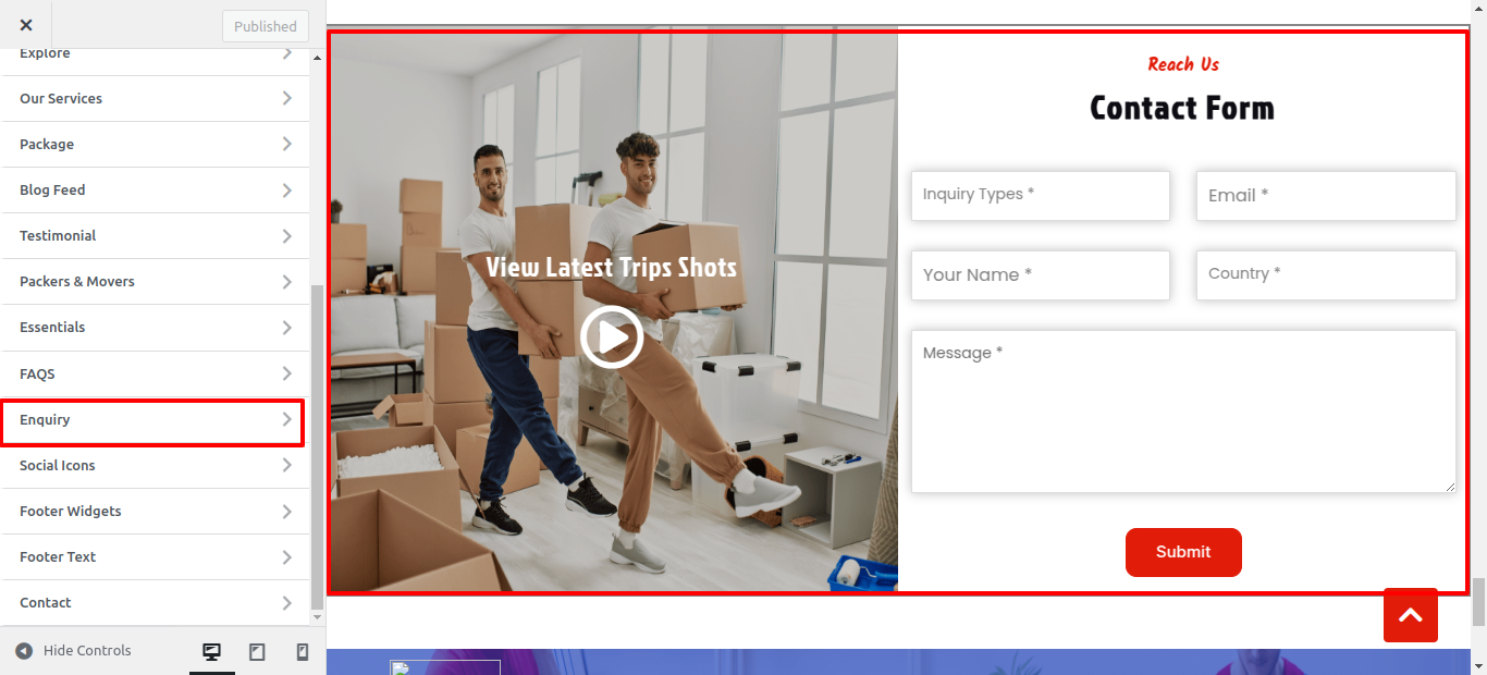 Newsletter Customizer Settings