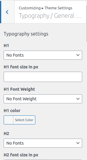 Font Setting for Font