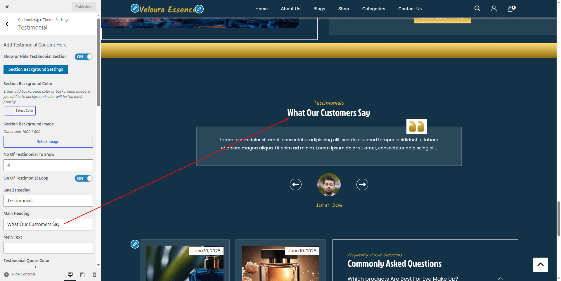 About Customizer Settings