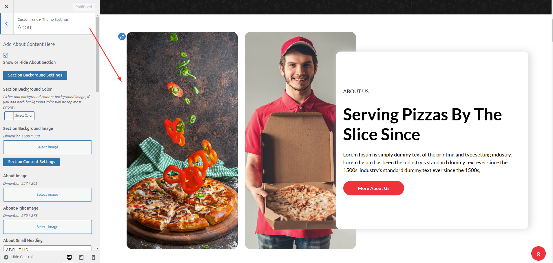 About Customizer Settings