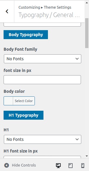 Font Setting for Font