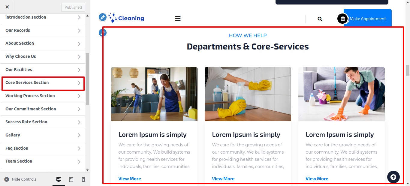 Core Services Section