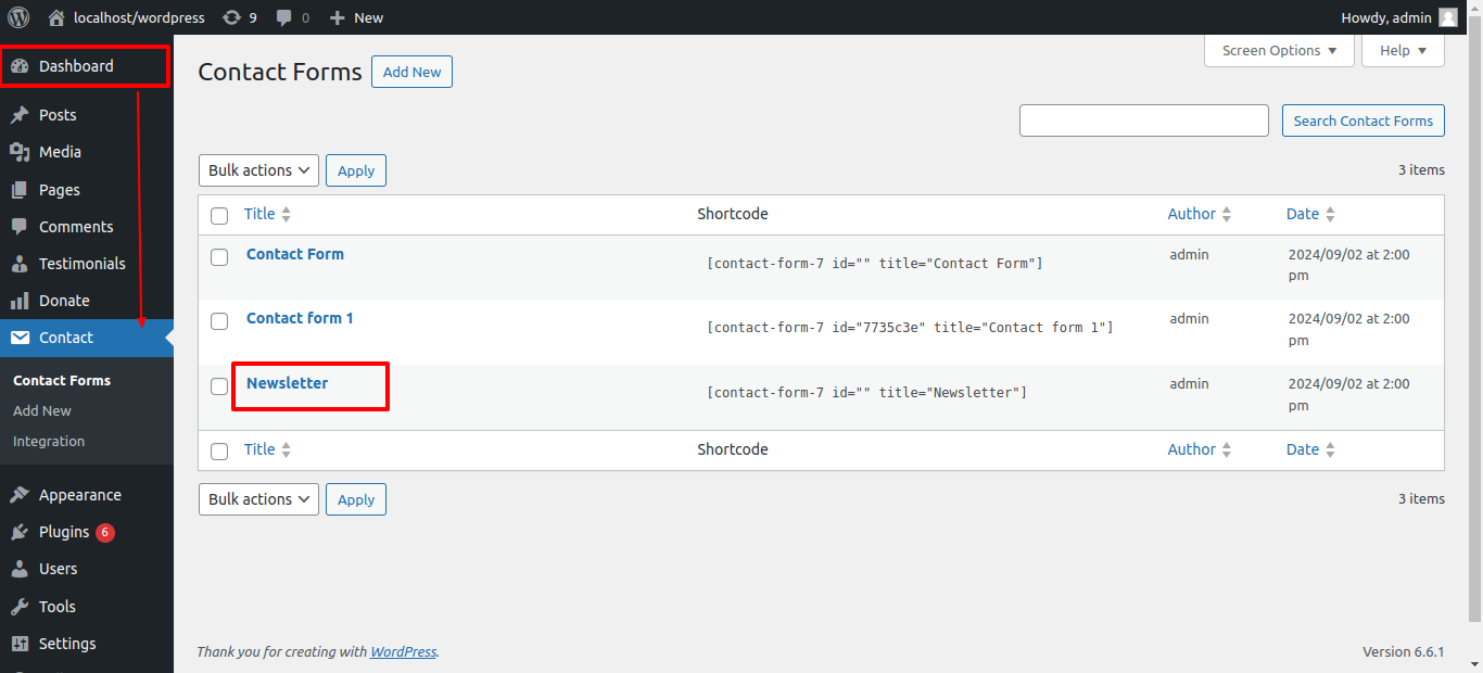 Newsletter Customizer Settings