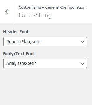 Font Setting for Font