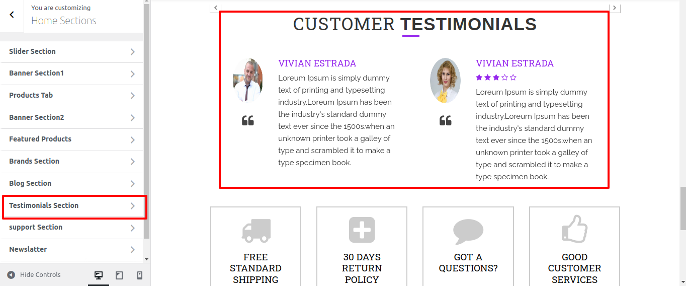 Testimonials Section