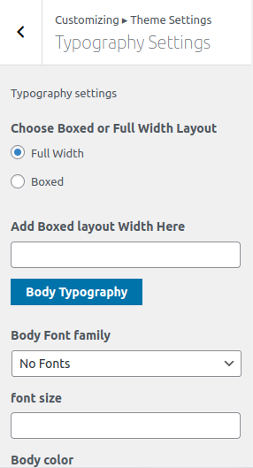 Font Setting for Font